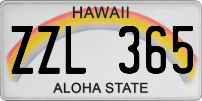 HI license plate ZZL365