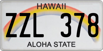HI license plate ZZL378