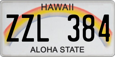 HI license plate ZZL384