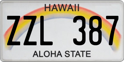 HI license plate ZZL387