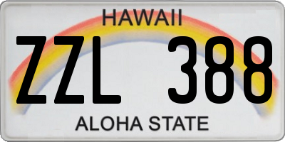 HI license plate ZZL388