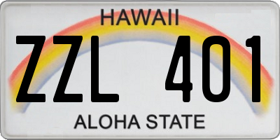 HI license plate ZZL401