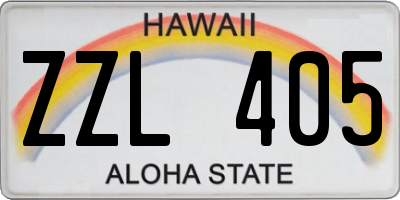 HI license plate ZZL405
