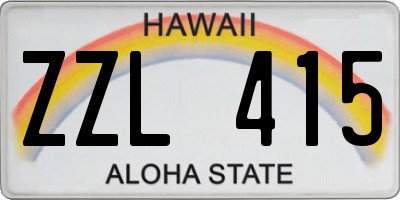 HI license plate ZZL415