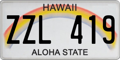 HI license plate ZZL419