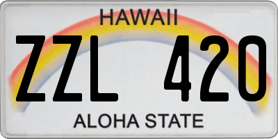 HI license plate ZZL420