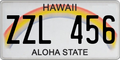 HI license plate ZZL456