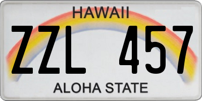 HI license plate ZZL457