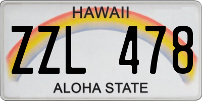 HI license plate ZZL478