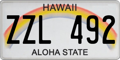 HI license plate ZZL492