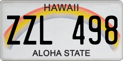 HI license plate ZZL498