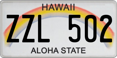 HI license plate ZZL502