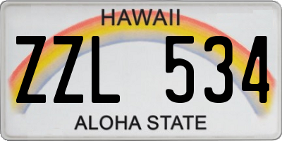 HI license plate ZZL534