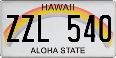 HI license plate ZZL540