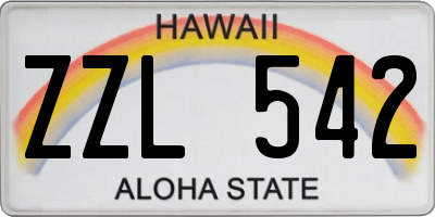 HI license plate ZZL542