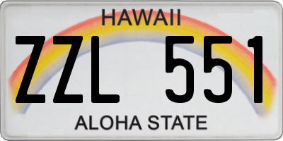 HI license plate ZZL551