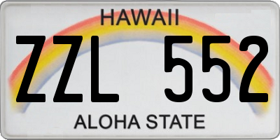 HI license plate ZZL552