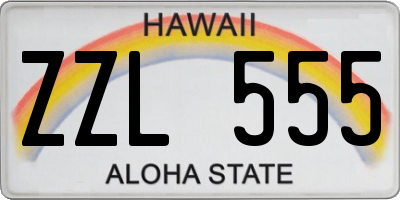 HI license plate ZZL555