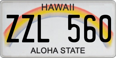 HI license plate ZZL560