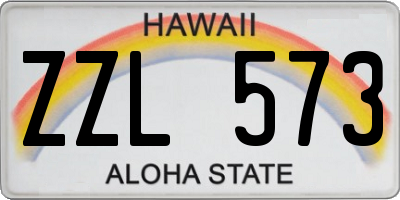 HI license plate ZZL573