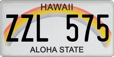 HI license plate ZZL575