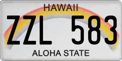 HI license plate ZZL583