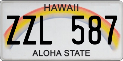 HI license plate ZZL587
