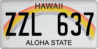 HI license plate ZZL637