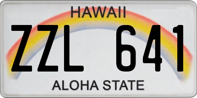 HI license plate ZZL641