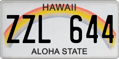 HI license plate ZZL644
