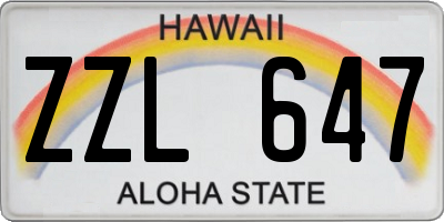 HI license plate ZZL647