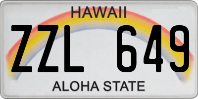 HI license plate ZZL649