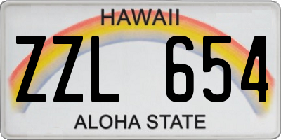 HI license plate ZZL654