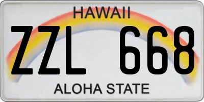 HI license plate ZZL668