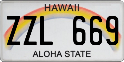 HI license plate ZZL669