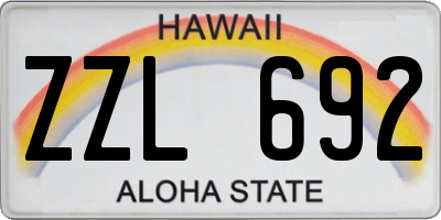 HI license plate ZZL692