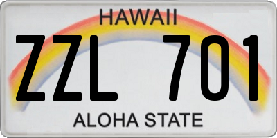 HI license plate ZZL701