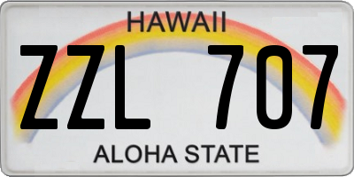 HI license plate ZZL707