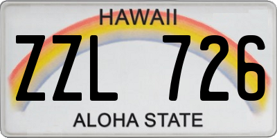 HI license plate ZZL726