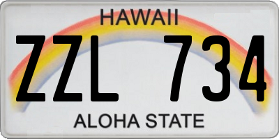 HI license plate ZZL734