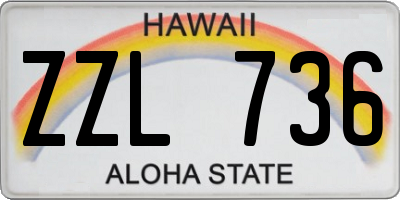 HI license plate ZZL736