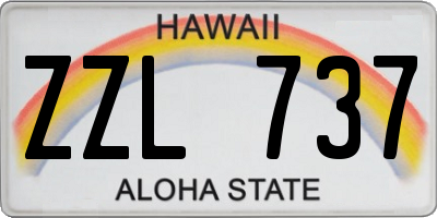 HI license plate ZZL737
