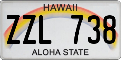 HI license plate ZZL738