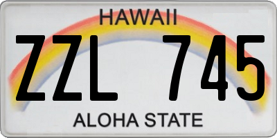 HI license plate ZZL745