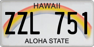 HI license plate ZZL751