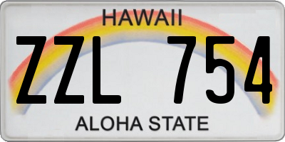 HI license plate ZZL754