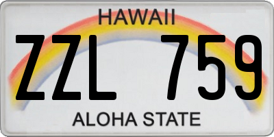 HI license plate ZZL759