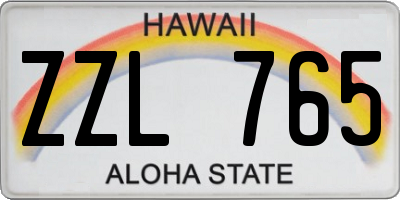 HI license plate ZZL765