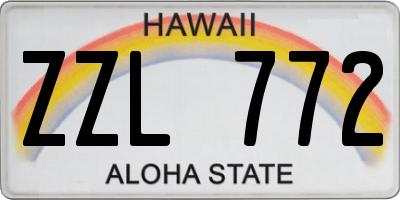 HI license plate ZZL772