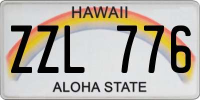 HI license plate ZZL776